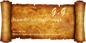 Gyurátz Gyöngyi névjegykártya