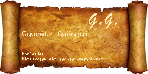 Gyurátz Gyöngyi névjegykártya